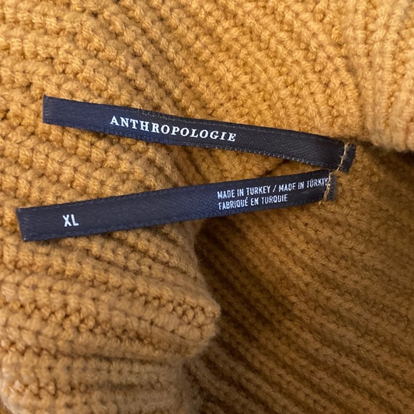 Anthropologie Sleeveless Mock Neck Ribbed Midi Dress in Mustard Size XL - Picture 3 of 7